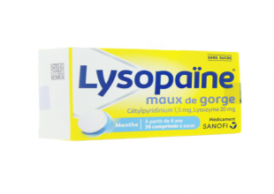 Lysopaïne Maux de gorge Menthe sans sucre - 36 comprimés