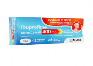 Mylan Ibuprofène 400mg Adulte - 12 comprimés