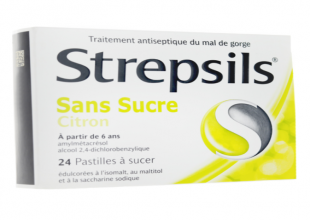 Strepsil Sans Sucre Citron - 24 pastilles