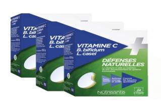 Nutrisanté Vitamine C B.bifidum L.casei - Lot de 3 x 24 comprimés à croquer