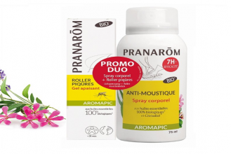 Pranarom Aromapic Duo - Spray Corporel Anti-Moustique BIO et Roller Piqûres BIO