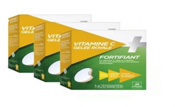 Nutrisanté Vitamine C Gelée Royale - Lot de 3 x 24 comprimés à croquer